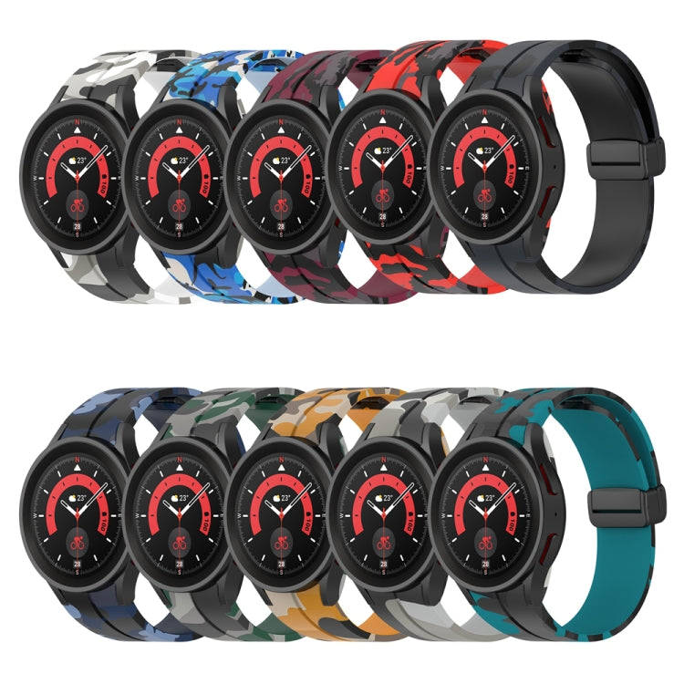 Bracelet de montre en silicone camouflage à fermoir magnétique, For Samsung Galaxy Watch5 / 5 Pro / Watch 4 / 4 Classic