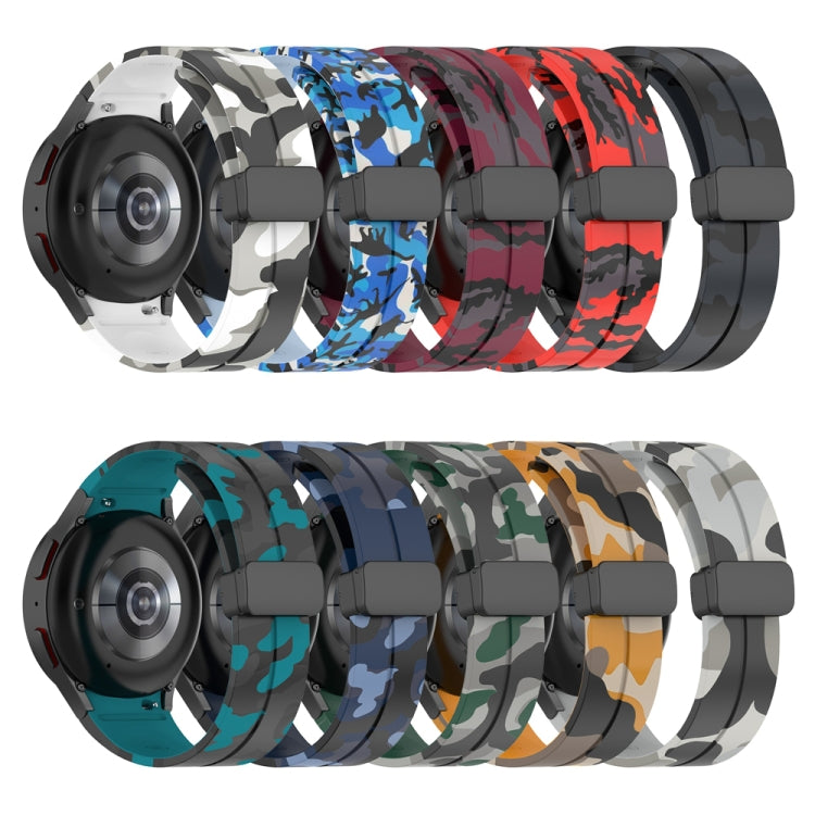 Bracelet de montre en silicone camouflage à fermoir magnétique, For Samsung Galaxy Watch5 / 5 Pro / Watch 4 / 4 Classic