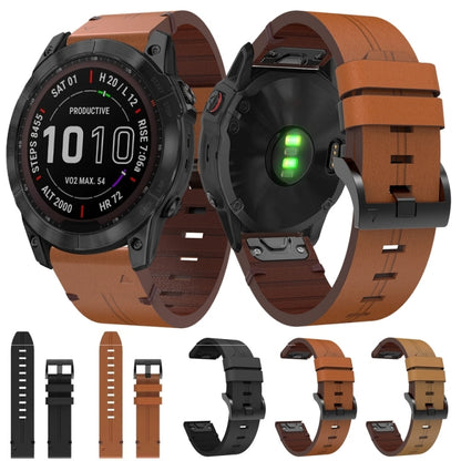 Bracelet de montre en cuir à boucle en acier, For Garmin Instinct 2X Solar, For Garmin Enduro 2, For Garmin Epix Pro 51mm, For Garmin Fenix 7 Pro 51mm