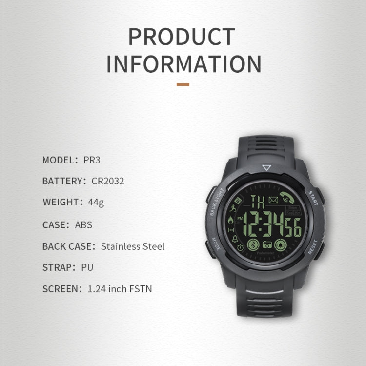 SPOVAN PR3 Montre de sport intelligente Bluetooth étanche pour l'extérieur