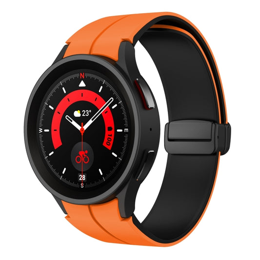 Bracelet de montre en silicone à boucle déployante magnétique bicolore, For Samsung Galaxy Watch 6 / 6 Classic