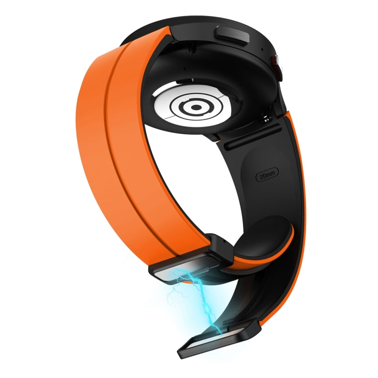 Bracelet de montre en silicone à boucle déployante magnétique bicolore, For Samsung Galaxy Watch 6 / 6 Classic