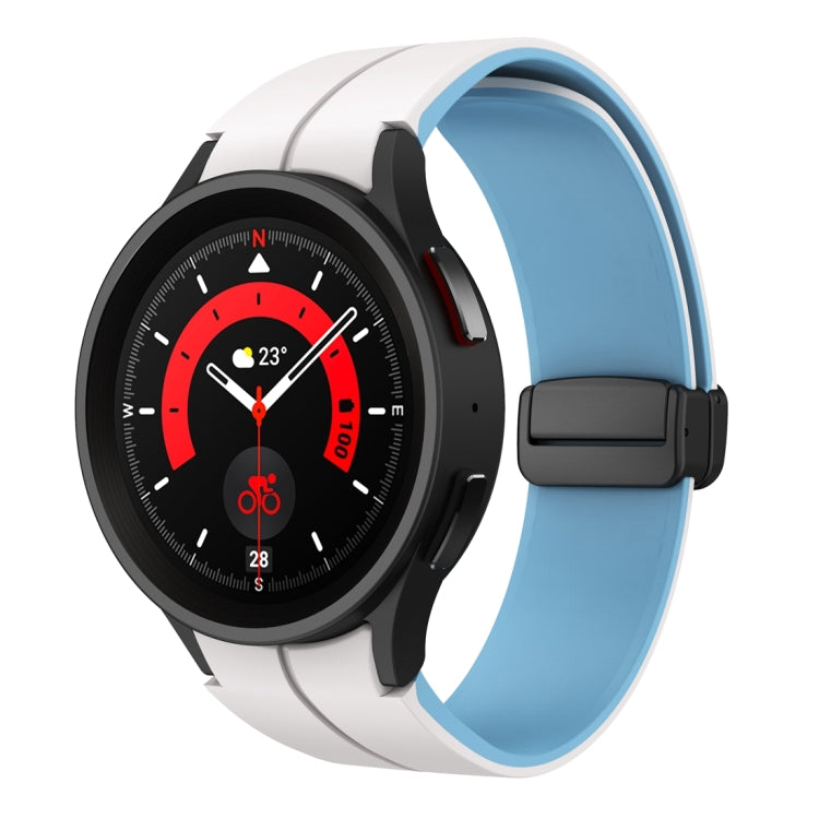 Bracelet de montre en silicone à boucle déployante magnétique bicolore, For Samsung Galaxy Watch 6 / 6 Classic