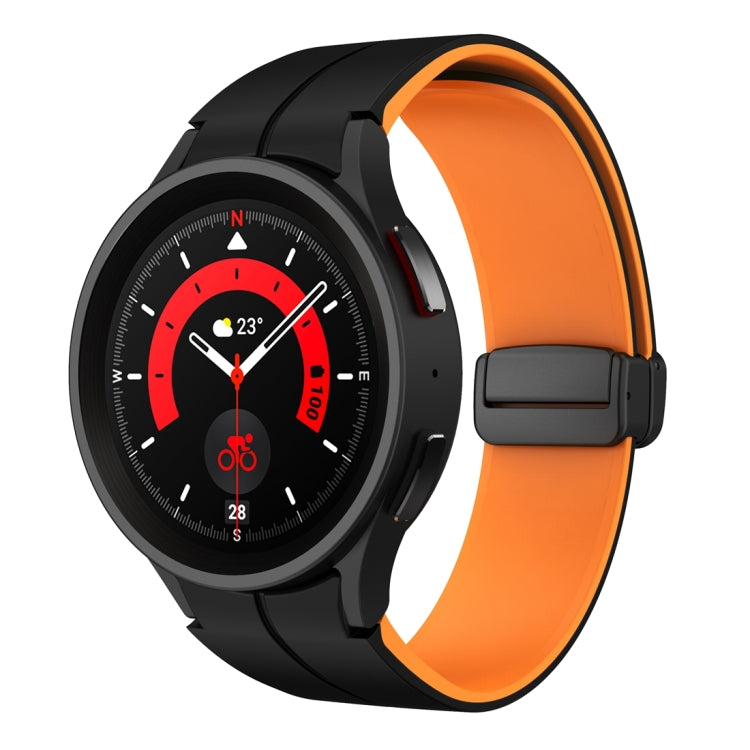Bracelet de montre en silicone à boucle déployante magnétique bicolore, For Samsung Galaxy Watch 6 / 6 Classic