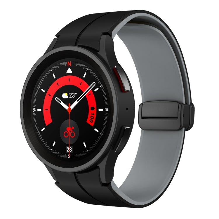 Bracelet de montre en silicone à boucle déployante magnétique bicolore, For Samsung Galaxy Watch 6 / 6 Classic