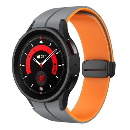 Bracelet de montre en silicone à boucle déployante magnétique bicolore, For Samsung Galaxy Watch 6 / 6 Classic