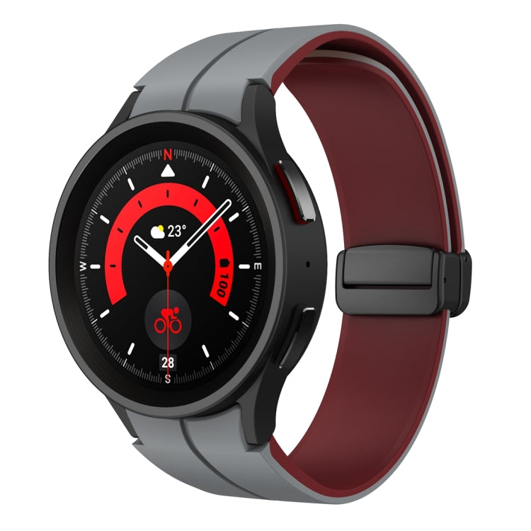 Bracelet de montre en silicone à boucle déployante magnétique bicolore, For Samsung Galaxy Watch 6 / 6 Classic