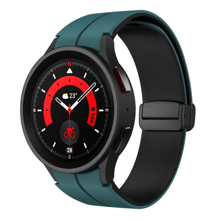 Bracelet de montre en silicone à boucle déployante magnétique bicolore, For Samsung Galaxy Watch 6 / 6 Classic