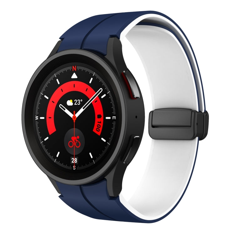 Bracelet de montre en silicone à boucle déployante magnétique bicolore, For Samsung Galaxy Watch 6 / 6 Classic