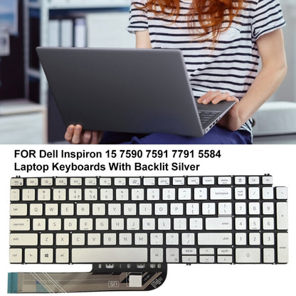 Clavier d'ordinateur portable rétroéclairé version américaine, For Dell Inspiron 15 7590 / 7791 / 5584