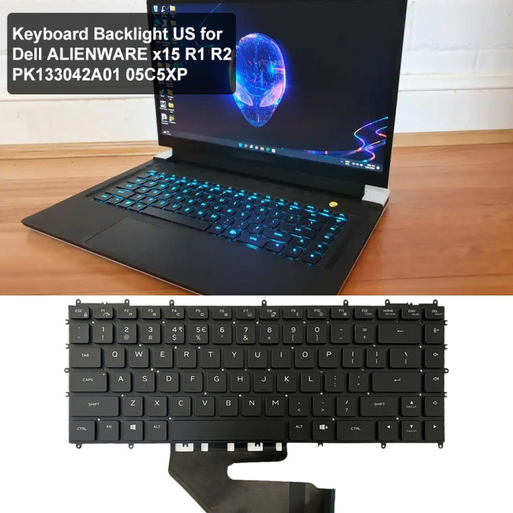 Clavier d'ordinateur portable rétroéclairé version américaine, For Dell Alienware x15 R2 / R1