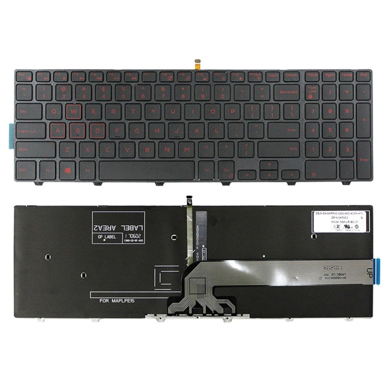 Clavier d'ordinateur portable rétroéclairé, For Dell 15-9550 / 15-3000 / 15-5542
