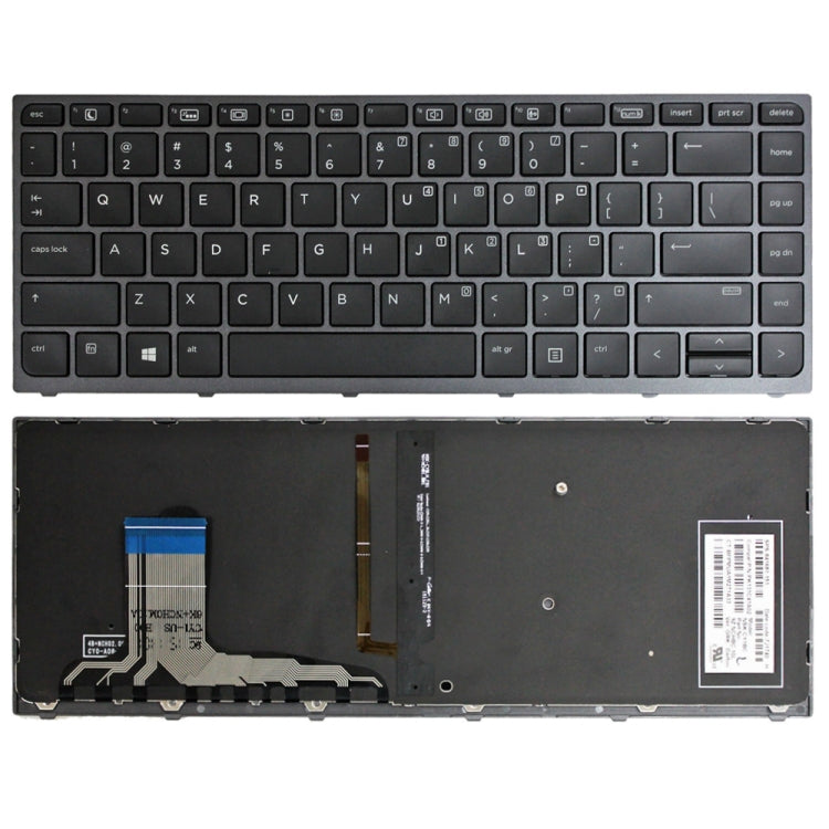 Clavier rétroéclairé pour ordinateur portable à cadre gris version US