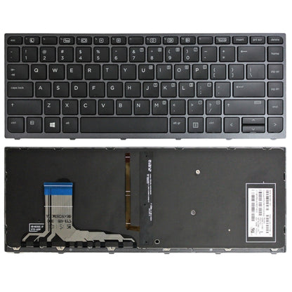 Clavier rétroéclairé pour ordinateur portable à cadre gris version US