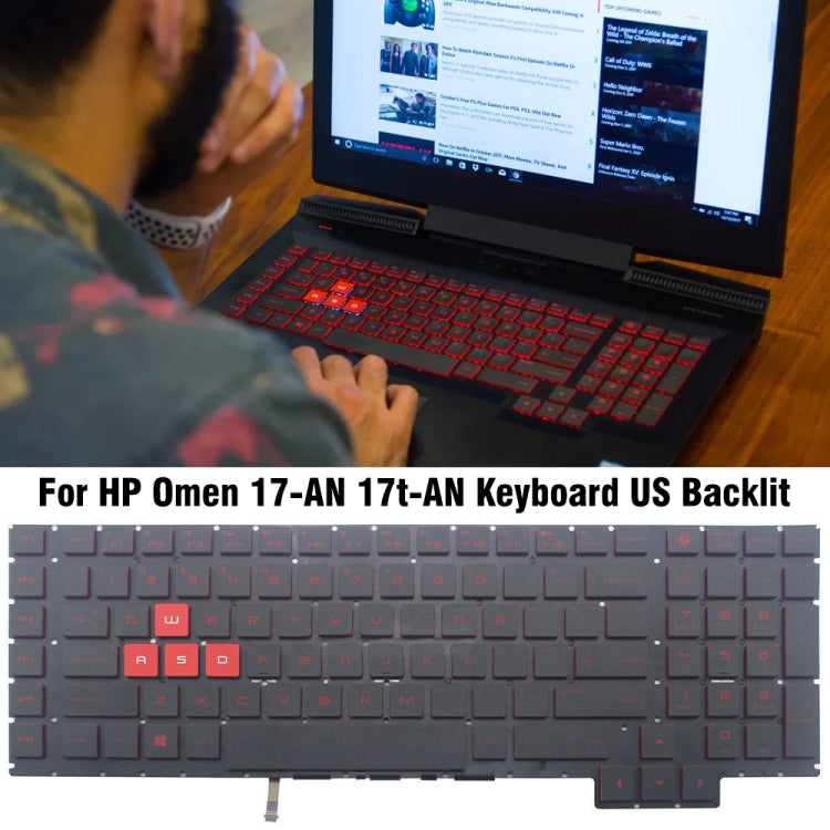 Clavier rétroéclairé pour ordinateur portable version américaine, For HP Omen 17-AN / 17T-AN