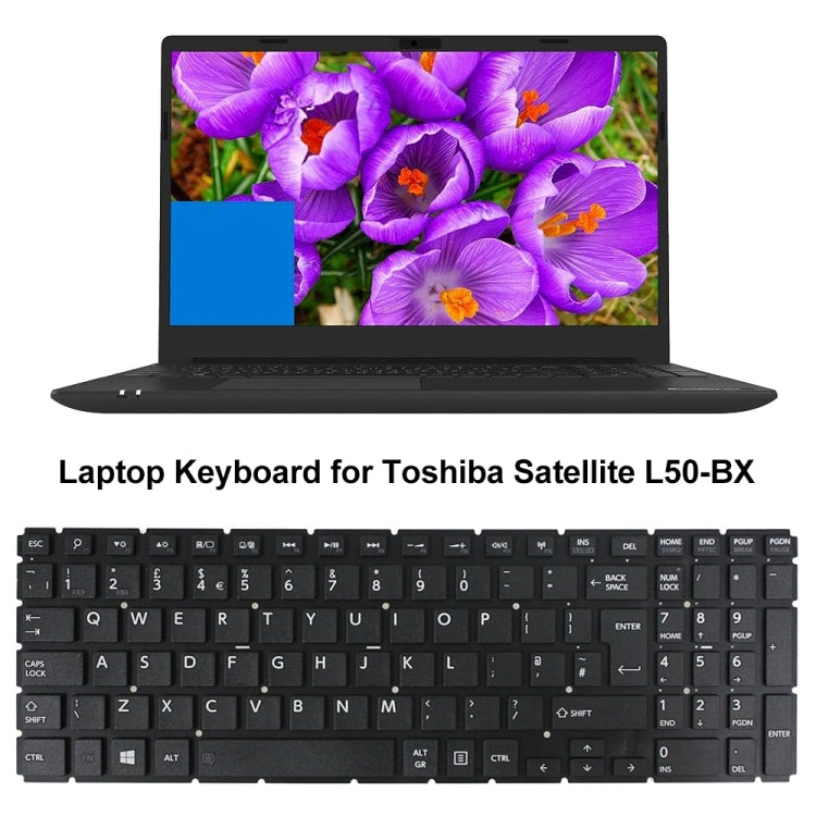 Clavier d'ordinateur portable version britannique, For TOSHIBA L50-BX