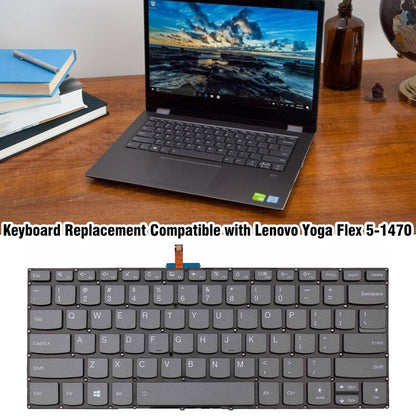 Clavier d'ordinateur portable rétroéclairé version américaine, For Lenovo Yoga Flex 5-1470 / Flex 5-1570