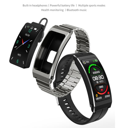 K13S Bracelet en silicone avec écran TFT de 1,14 pouce Bracelet d'appel intelligent prend en charge la gestion du sommeil / la surveillance de l'oxygène sanguin, Silicone Strap