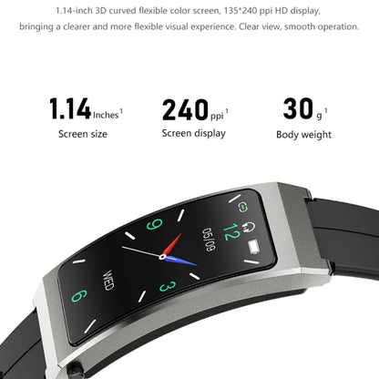 K13S Bracelet en silicone avec écran TFT de 1,14 pouce Bracelet d'appel intelligent prend en charge la gestion du sommeil / la surveillance de l'oxygène sanguin, Silicone Strap