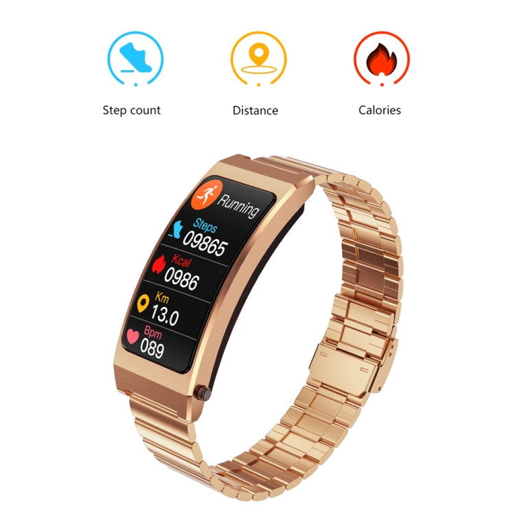 K13S Bracelet en silicone avec écran TFT de 1,14 pouce Bracelet d'appel intelligent prend en charge la gestion du sommeil / la surveillance de l'oxygène sanguin, Silicone Strap