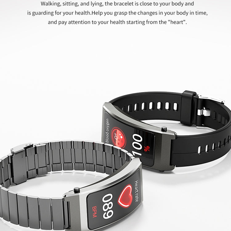 K13S Bracelet en silicone avec écran TFT de 1,14 pouce Bracelet d'appel intelligent prend en charge la gestion du sommeil / la surveillance de l'oxygène sanguin, Silicone Strap