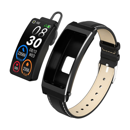 K13S Bracelet en cuir avec écran TFT de 1,14 pouces Bracelet d'appel intelligent Prend en charge la gestion du sommeil / la surveillance de l'oxygène sanguin, Leather Strap