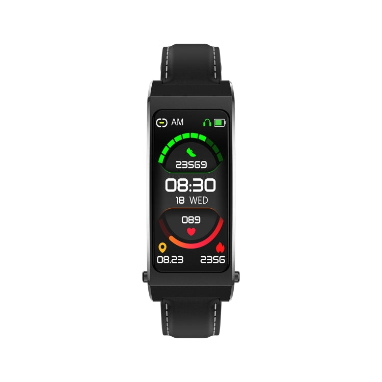 K13S Bracelet en cuir avec écran TFT de 1,14 pouces Bracelet d'appel intelligent Prend en charge la gestion du sommeil / la surveillance de l'oxygène sanguin, Leather Strap