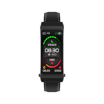 K13S Bracelet en cuir avec écran TFT de 1,14 pouces Bracelet d'appel intelligent Prend en charge la gestion du sommeil / la surveillance de l'oxygène sanguin, Leather Strap