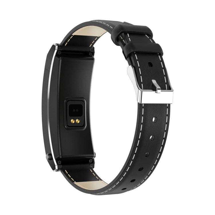 K13S Bracelet en cuir avec écran TFT de 1,14 pouces Bracelet d'appel intelligent Prend en charge la gestion du sommeil / la surveillance de l'oxygène sanguin, Leather Strap