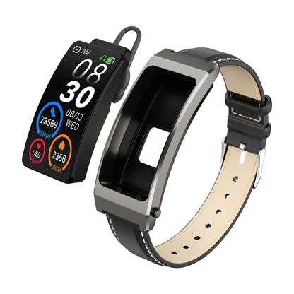K13S Bracelet en cuir avec écran TFT de 1,14 pouces Bracelet d'appel intelligent Prend en charge la gestion du sommeil / la surveillance de l'oxygène sanguin, Leather Strap