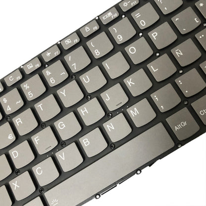 Clavier d'ordinateur portable rétroéclairé en espagnol avec bouton d'alimentation et touche Entrée