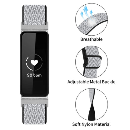 Bracelet de montre en nylon tressé à boucle ondulée, For Fitbit Inspire 3