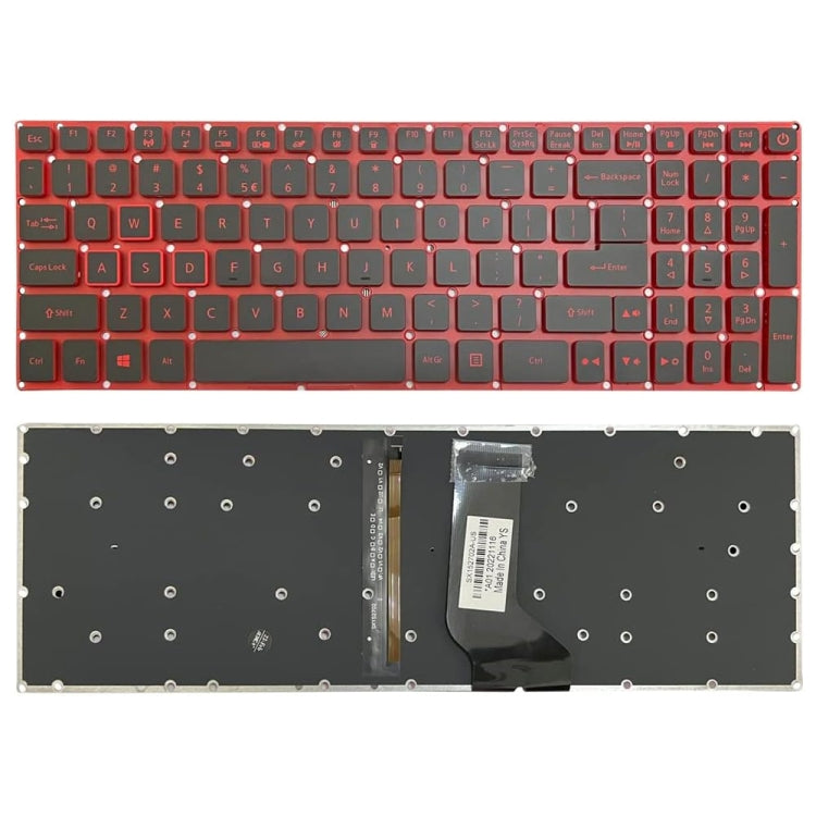 Clavier d'ordinateur portable à rétroéclairage rouge version américaine