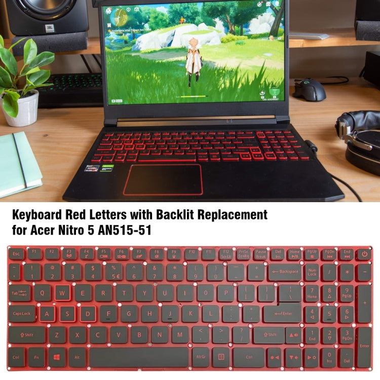 Clavier d'ordinateur portable à rétroéclairage rouge version américaine