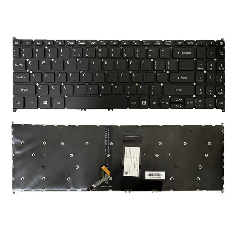 Clavier d'ordinateur portable rétroéclairé version américaine, For Acer R5-471, For Acer Swift 3 SF315-51, For Acer Swift 3 SF314-54