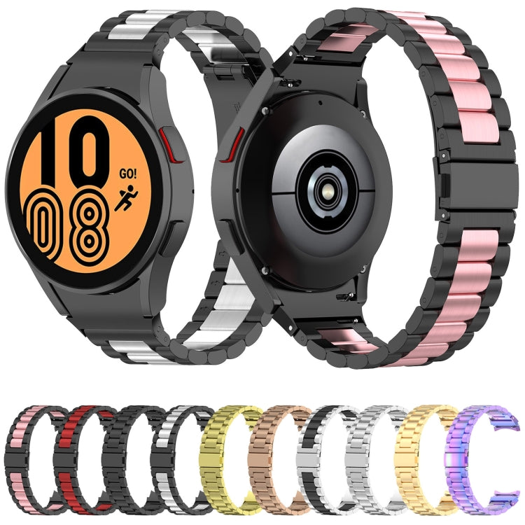 Bracelet de montre en acier inoxydable à trois perles, For Samsung Galaxy Watch 6 / 6 Classic