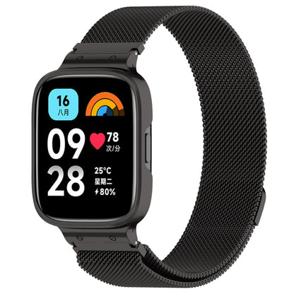 Bracelet de montre en métal Milan 2 en 1 avec cadre de montre, For Redmi Watch 3 Lite / Watch 3 Active
