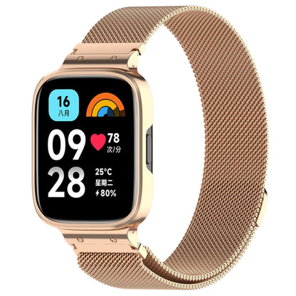 Bracelet de montre en métal Milan 2 en 1 avec cadre de montre, For Redmi Watch 3 Lite / Watch 3 Active