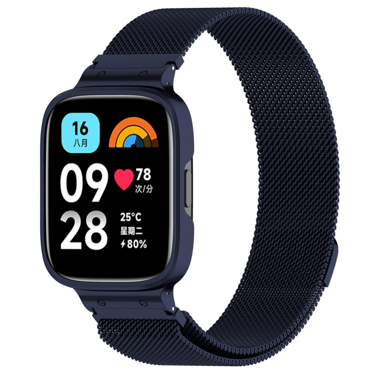 Bracelet de montre en métal Milan 2 en 1 avec cadre de montre, For Redmi Watch 3 Lite / Watch 3 Active