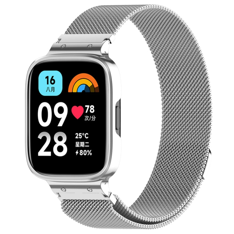 Bracelet de montre en métal Milan 2 en 1 avec cadre de montre, For Redmi Watch 3 Lite / Watch 3 Active