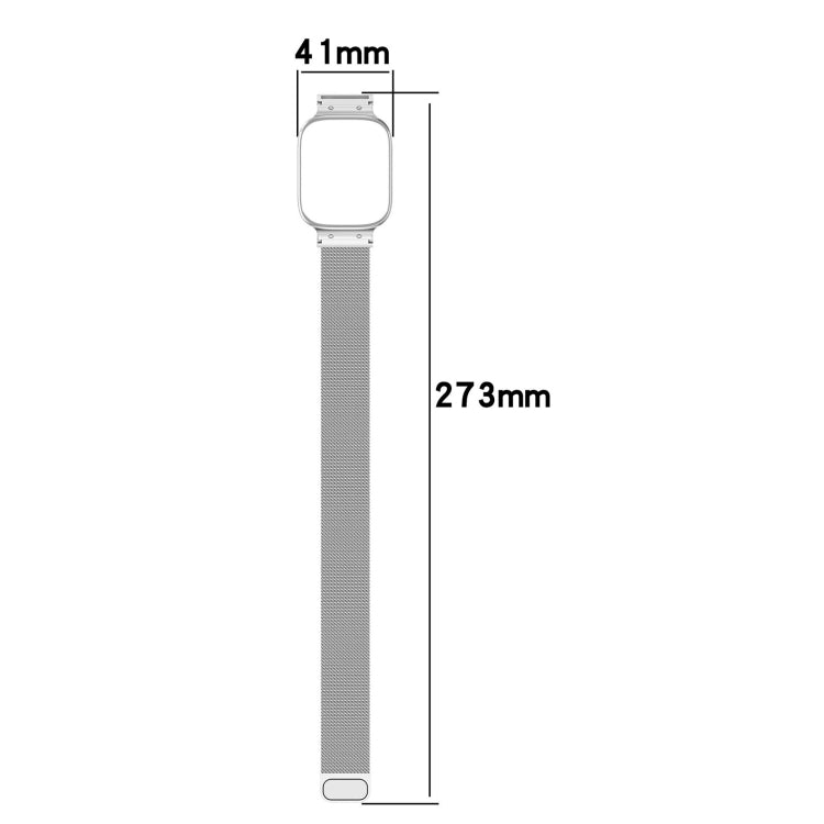 Bracelet de montre en métal Milan 2 en 1 avec cadre de montre, For Redmi Watch 3 Lite / Watch 3 Active