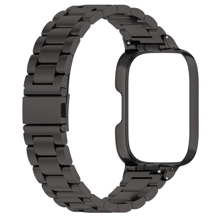 Bracelet de montre en métal à trois perles 2 en 1 avec cadre de montre, For Redmi Watch 3 Lite / Watch 3 Active
