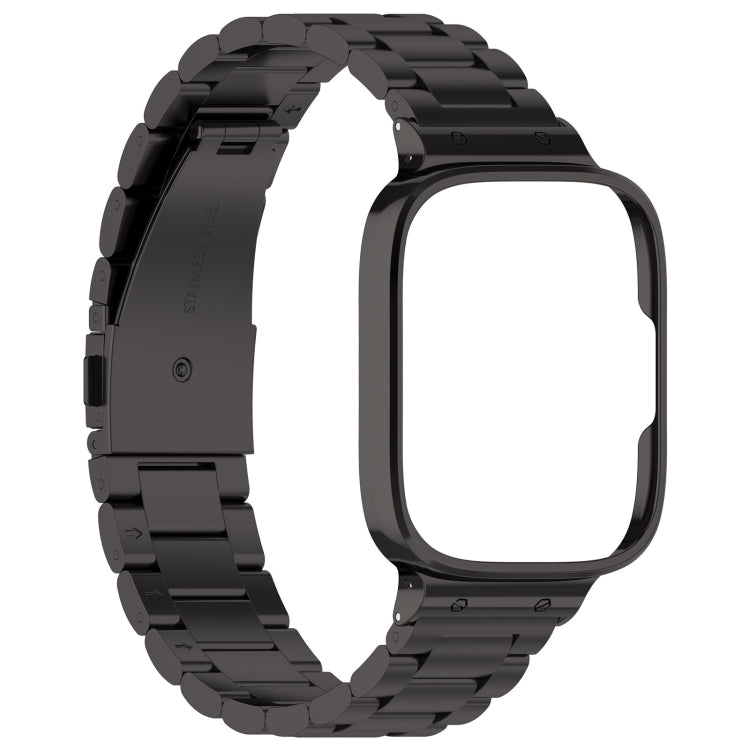 Bracelet de montre en métal à trois perles 2 en 1 avec cadre de montre, For Redmi Watch 3 Lite / Watch 3 Active