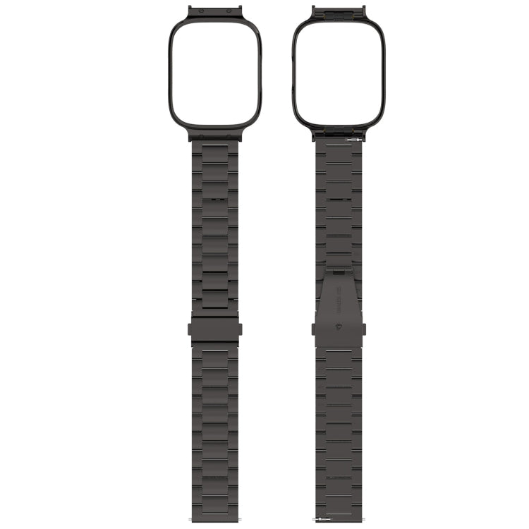 Bracelet de montre en métal à trois perles 2 en 1 avec cadre de montre, For Redmi Watch 3 Lite / Watch 3 Active