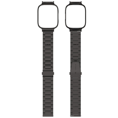Bracelet de montre en métal à trois perles 2 en 1 avec cadre de montre, For Redmi Watch 3 Lite / Watch 3 Active