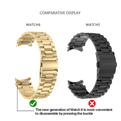 Bracelet de montre en métal à trois souches, For Samsung Galaxy Watch 6