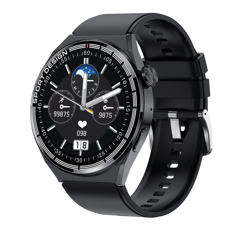 HDT MAX 1,60 pouces Cadran noir Bande de silicone IP68 Montre intelligente étanche Prise en charge des appels Bluetooth, Black Dial Silicone Band