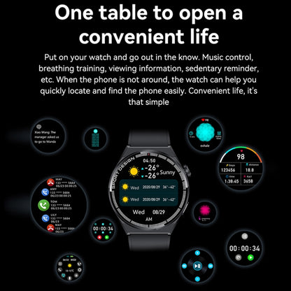 HDT MAX 1,60 pouces Cadran noir Bande de silicone IP68 Montre intelligente étanche Prise en charge des appels Bluetooth, Black Dial Silicone Band