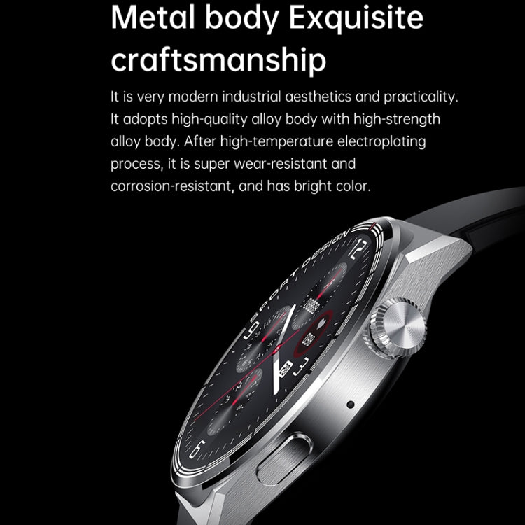 HDT MAX 1,60 pouces Cadran noir Bande de silicone IP68 Montre intelligente étanche Prise en charge des appels Bluetooth, Black Dial Silicone Band
