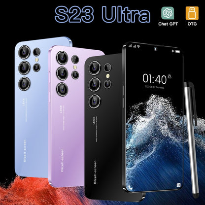 S23 Ultra / U19, écran 6,53 pouces, identification faciale et identification par empreinte digitale latérale, Android 9.1 MTK6753 Octa Core, réseau : 4G, double SIM, 3GB+64GB